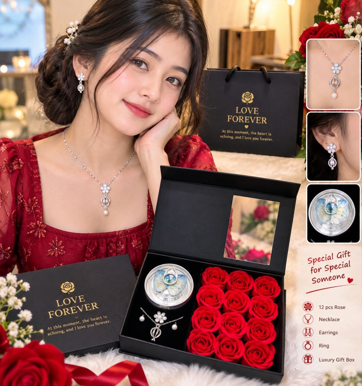 𝐋𝐎𝐕𝐄 𝐅𝐨𝐫𝐞𝐯𝐞𝐫 Luxury Rose Gift Box – ভালোবাসার মানুষটির জন্য একটি বিশেষ উপহার ❤️ - Image 3